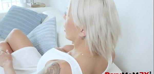  PervMoM3X - This Stepmom never learns! He walks over and puts his cock right on her shoulder. Shockingly, she wants to suck it, even while shes on the phone with a client.